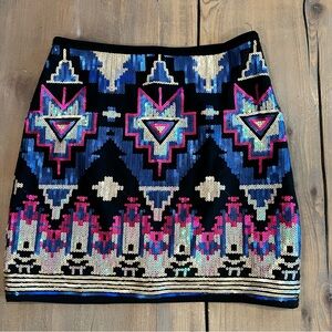 J&M Geometric Sequin Black Skirt